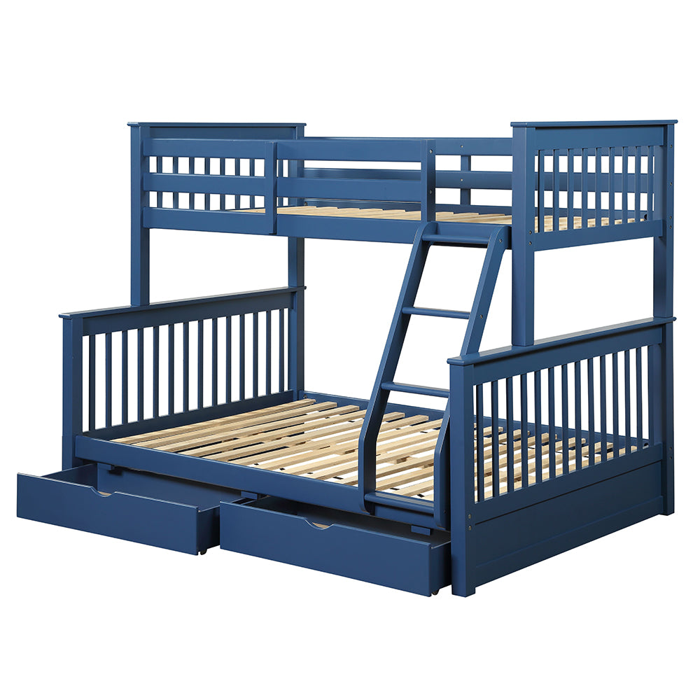 Harley Navy Blue Finish Ii Twin/Full Bunk Bed