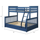 Harley Navy Blue Finish Ii Twin/Full Bunk Bed