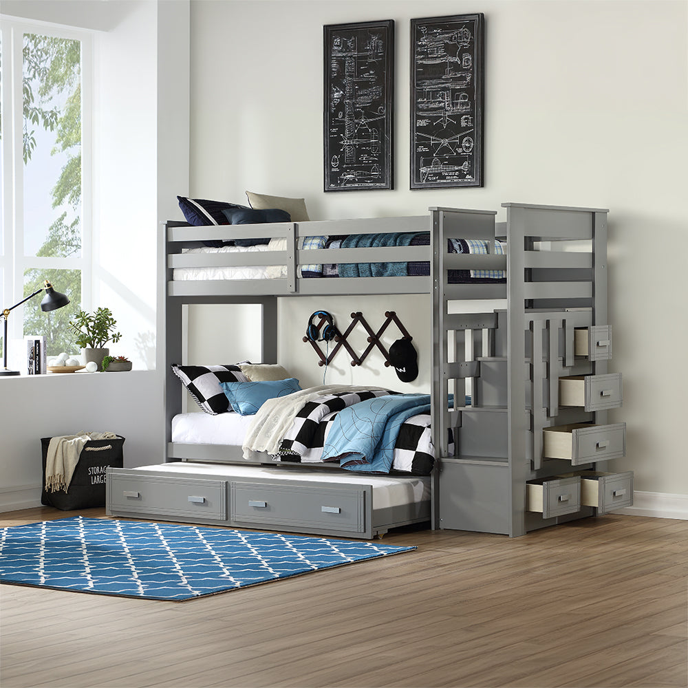 Allentown Gray Finish Twin/Twin Bunk Bed & Trundle