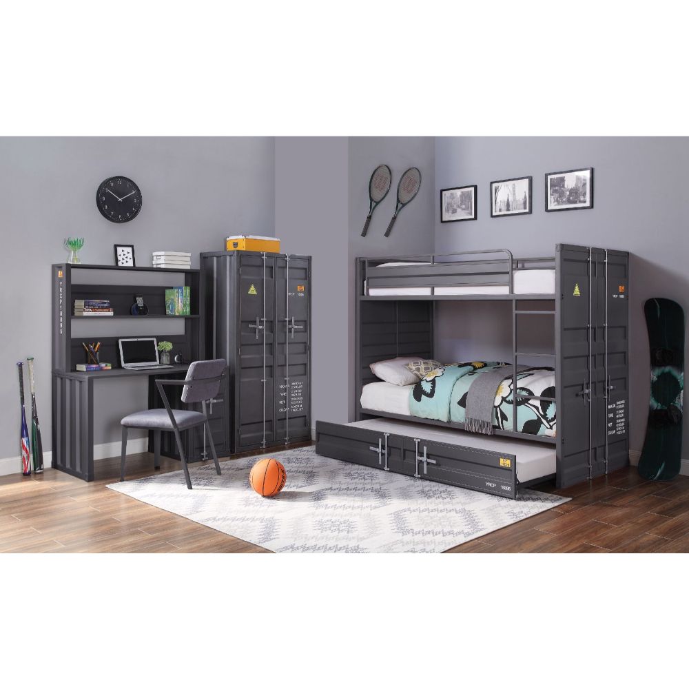 Cargo Gunmetal Finish Twin/Twin Bunk Bed