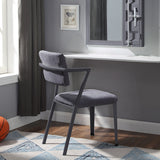 Cargo Gray Fabric & Gunmetal Finish Chair