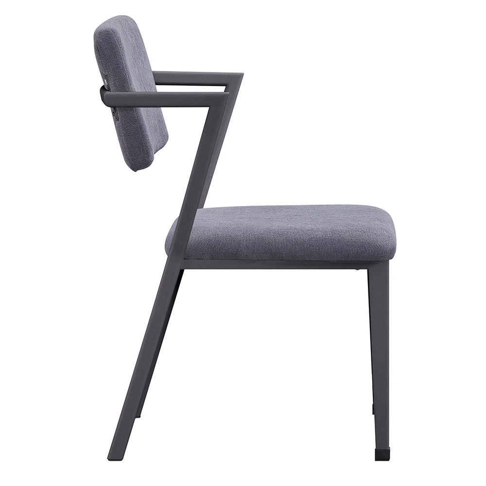 Cargo Gray Fabric & Gunmetal Finish Chair