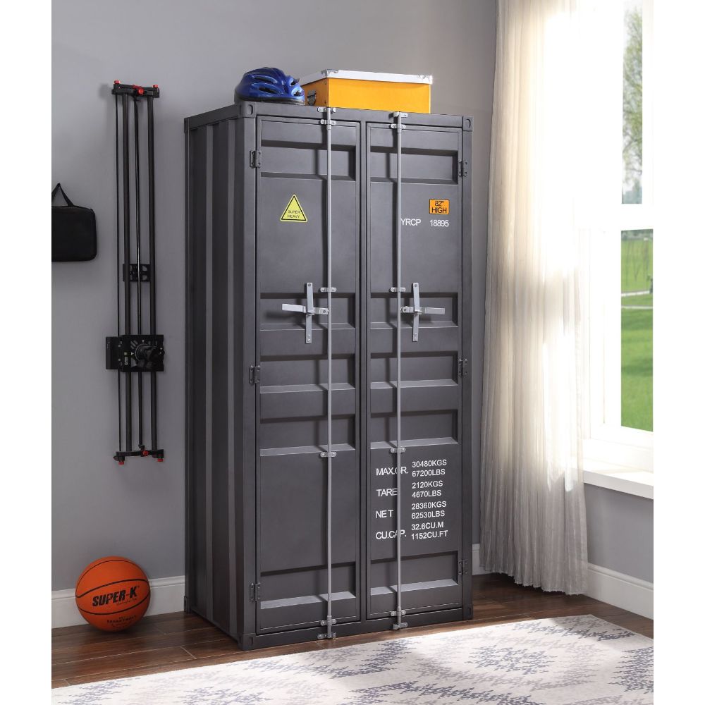 Cargo Gunmetal Finish Wardrobe