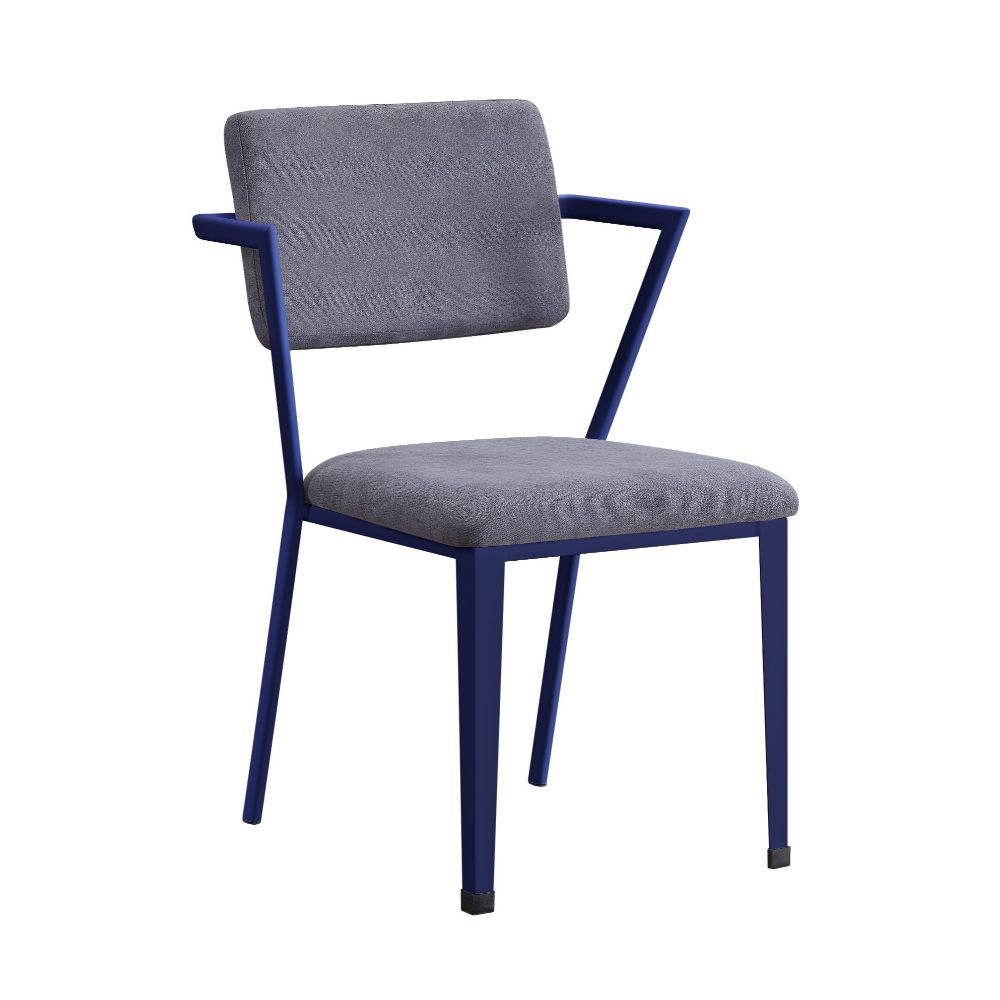 Cargo Gray Fabric & Blue Finish Chair