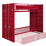 Cargo Red Finish Twin/Twin Bunk Bed