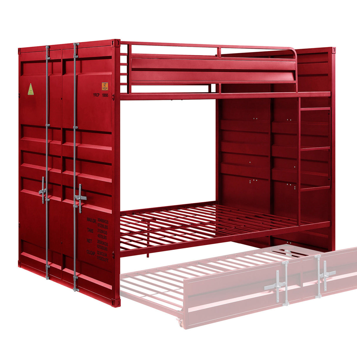 Cargo Red Finish Bunk Bed