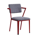 Cargo Gray Fabric & Red Finish Chair