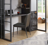 Cargo Gray Synthetic Leather & Gunmetal Finish Chair