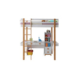 Rutherford White & Natural Finish Loft Bed