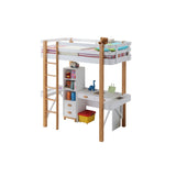 Rutherford White & Natural Finish Loft Bed