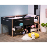 Prescott Black & Rose-Gold Finish Loft Bed