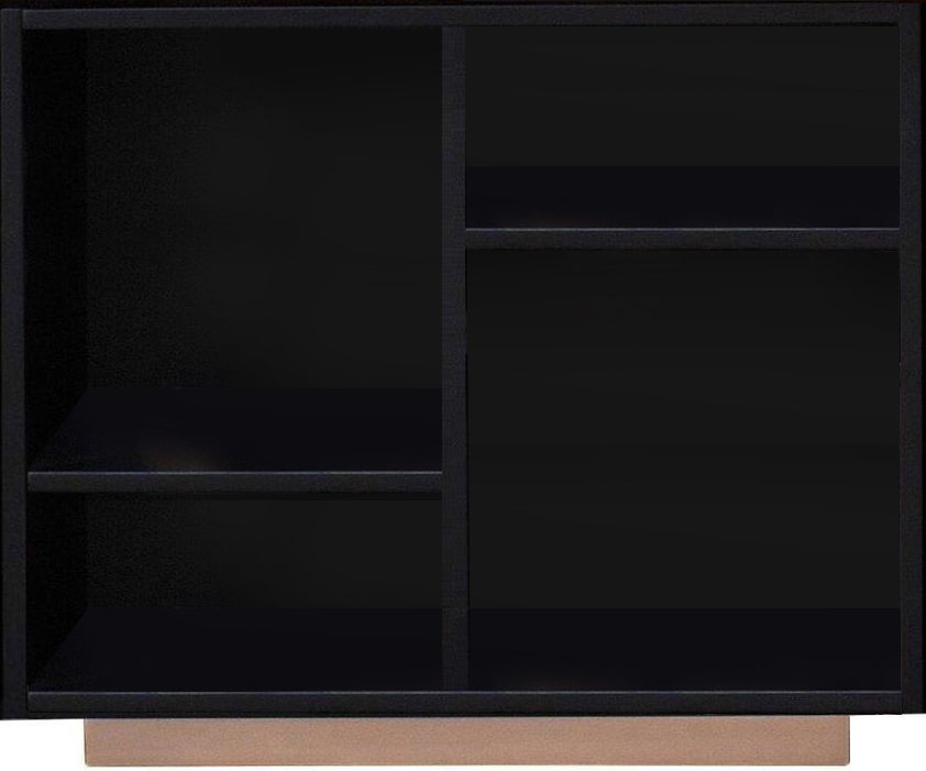 Prescott Black & Rose-Gold Finish Bookshelf