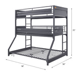 Cargo Gunmetal Finish Twin/Twin/Full Triple Bunk Bed