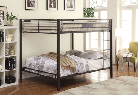 Kaleb Sandy Black Finish Queen/Queen Bunk Bed