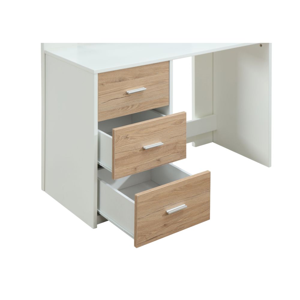 Nerice White & Oak Finish Loft Bed