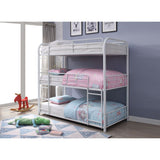 Cairo White Finish Triple Bunk Bed - Full