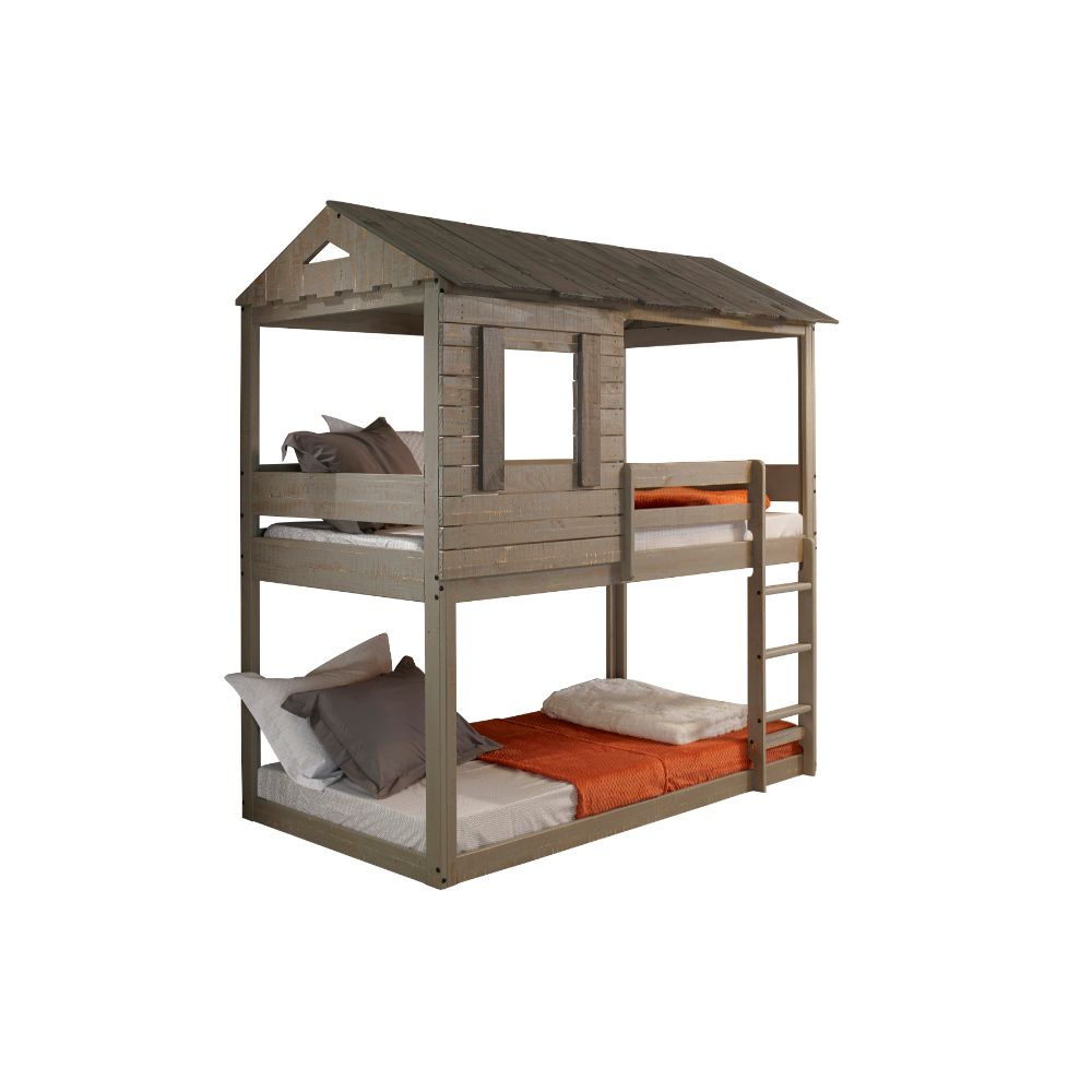 Darlene Rustic Gray Finish Twin/Twin Bunk Bed