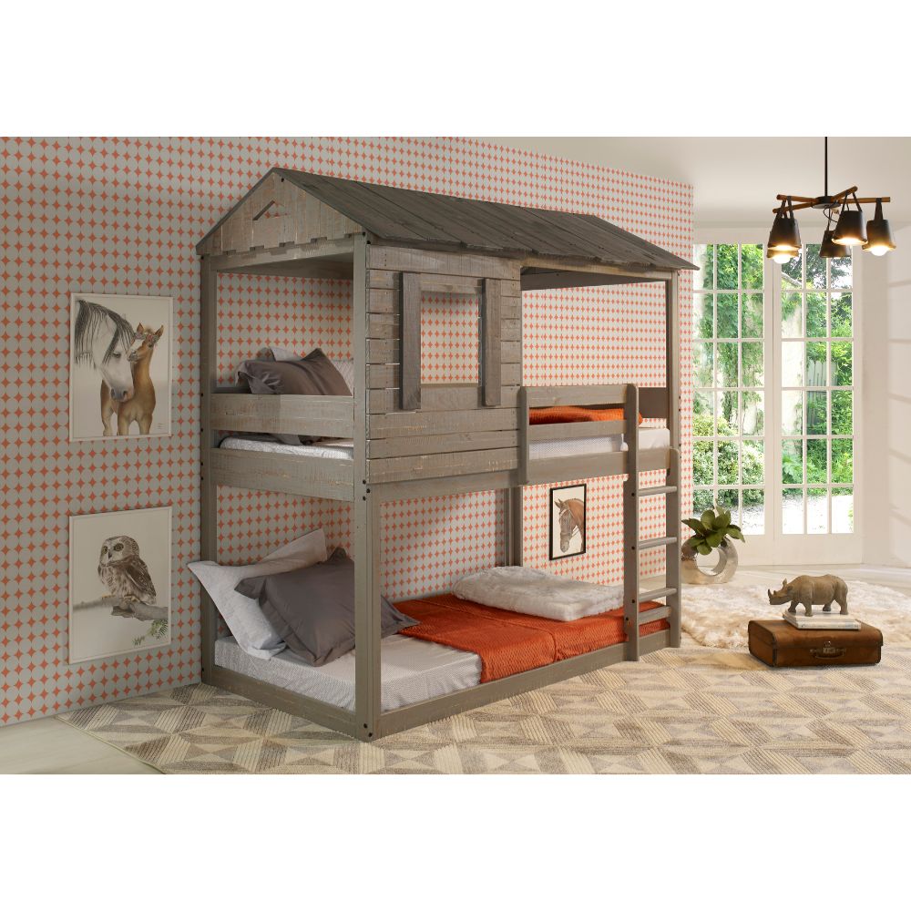 Darlene Rustic Gray Finish Twin/Twin Bunk Bed