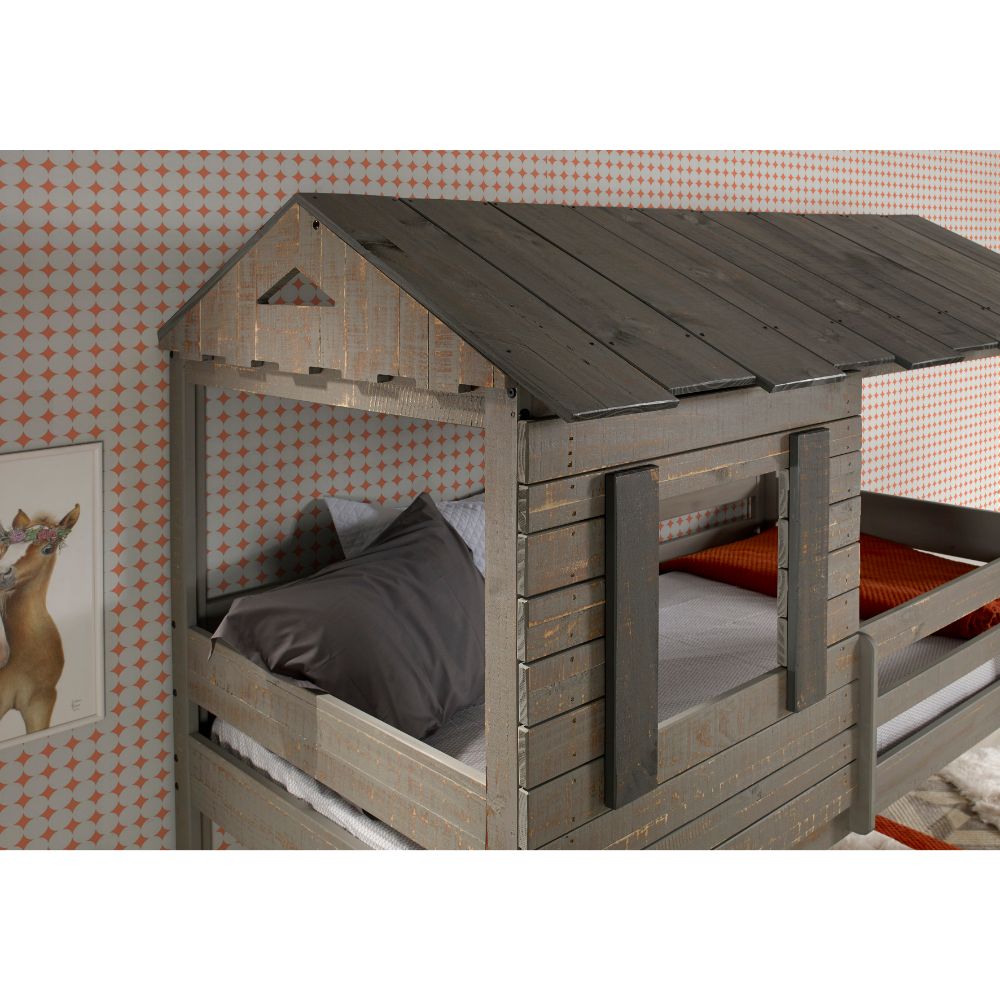 Darlene Rustic Gray Finish Twin/Twin Bunk Bed