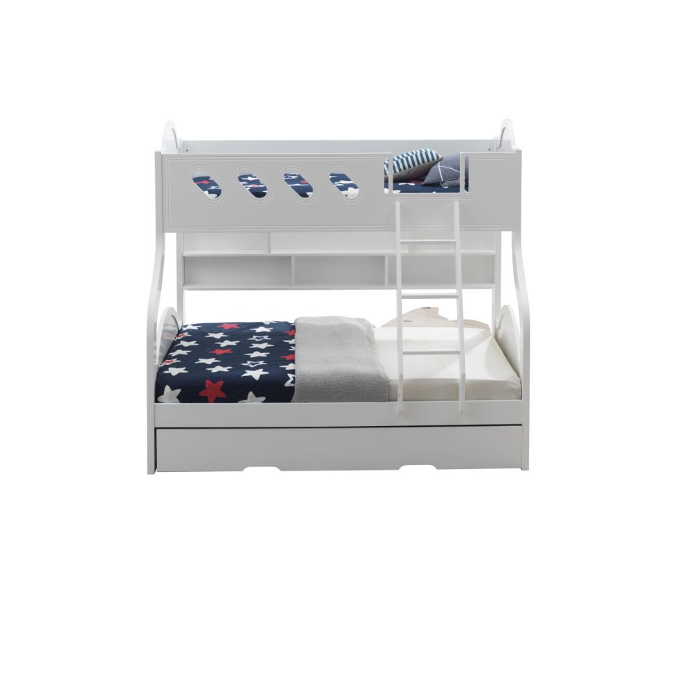 Grover White Finish Twin/Full Bunk Bed