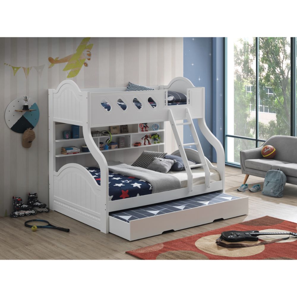 Grover White Finish Twin/Full Bunk Bed