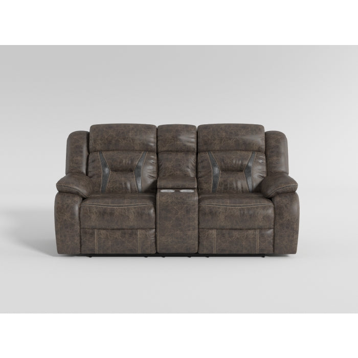 Madrona Hill Gray Double Reclining Loveseat with Center Console