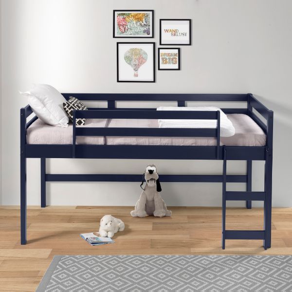 Lara Navy Blue Finish Twin Loft Bed