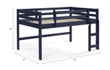 Lara Navy Blue Finish Twin Loft Bed