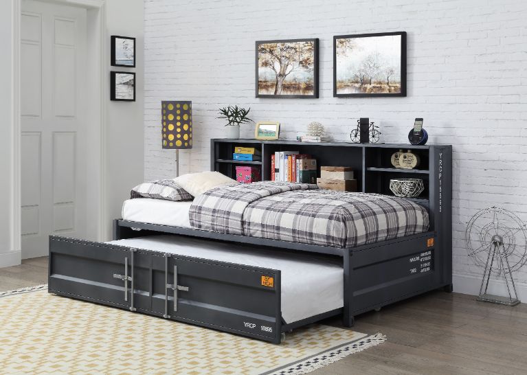 Cargo Gunmetal Finish Daybed