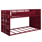 Cargo Red Finish Twin/Twin Bunk Bed