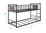 Cordelia Antique Oak, Sandy Black & Dark Bronze Hand-Brushed Finish Twin/Twin Bunk Bed