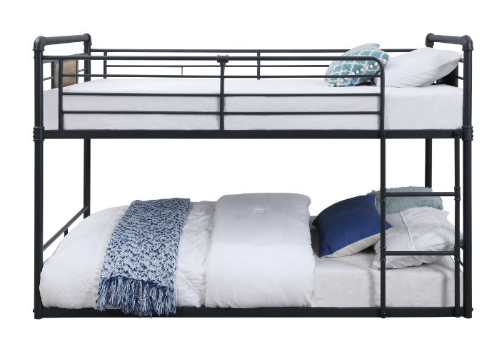 Cordelia Antique Oak, Sandy Black & Dark Bronze Hand-Brushed Finish Twin/Twin Bunk Bed