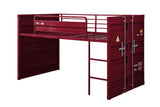 Cargo Red Finish Twin Loft Bed