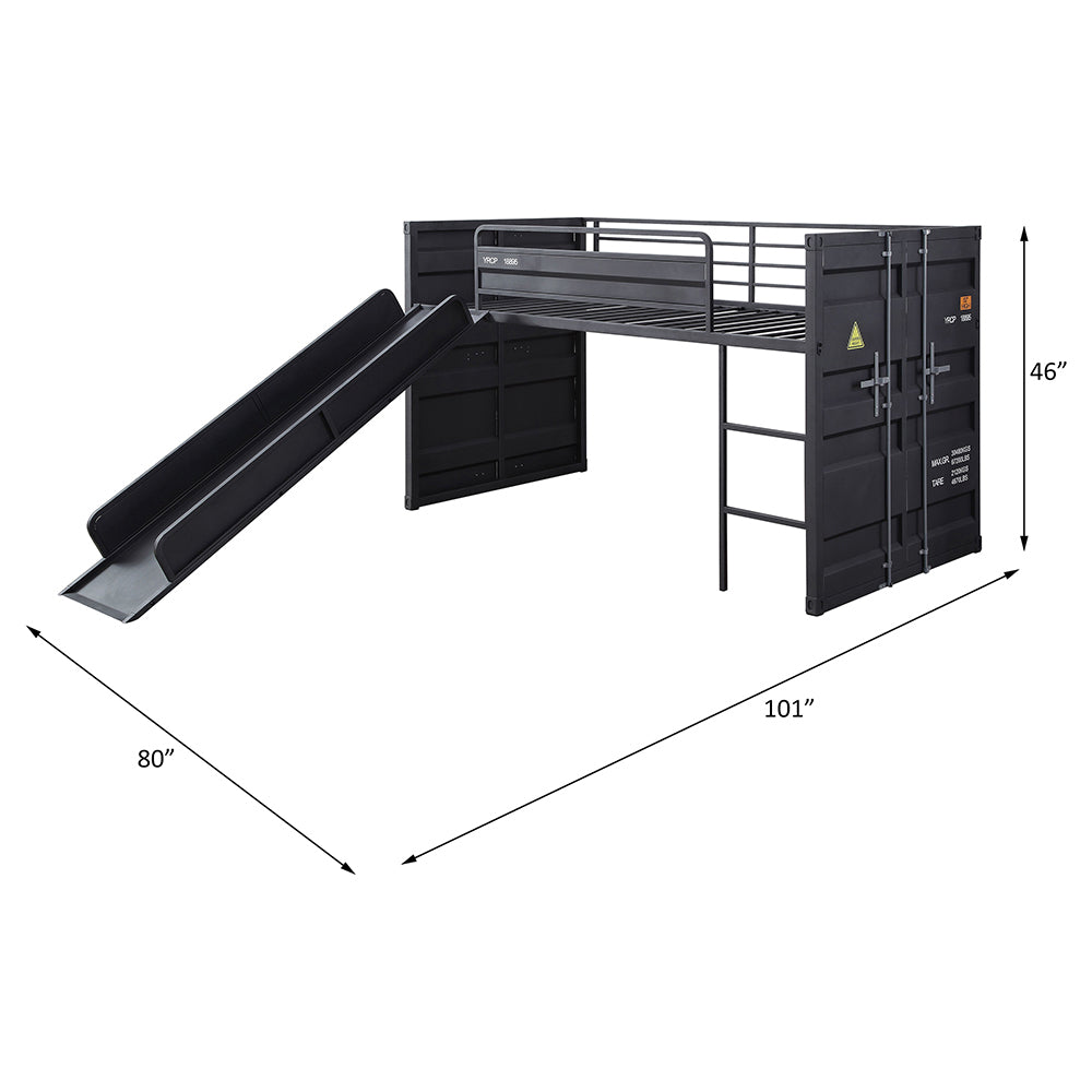 Cargo Gunmetal Finish Twin Loft Bed