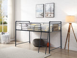 Cordelia Antique Oak, Sandy Black & Dark Bronze Hand-Brushed Finish Twin Loft Bed