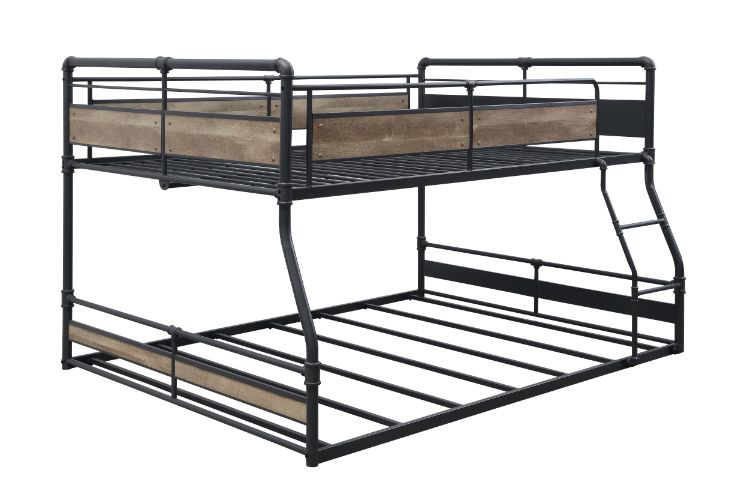 Cordelia Antique Oak, Sandy Black & Dark Bronze Hand-Brushed Finish Bunk Bed