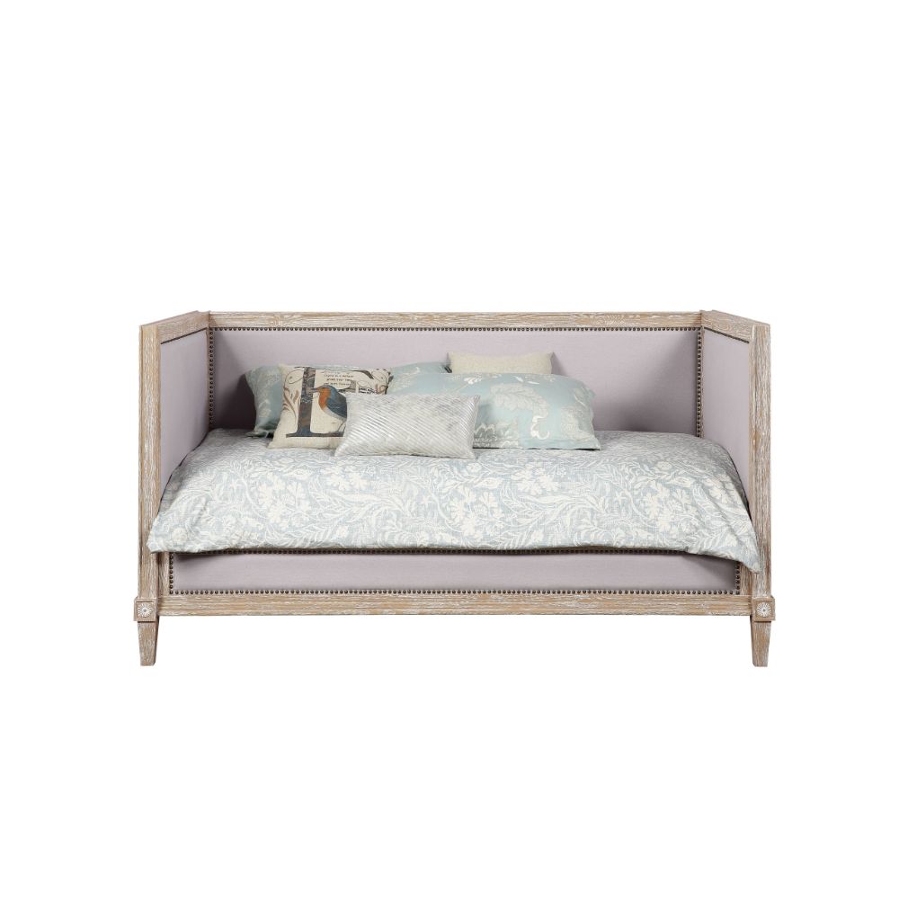 Charlton Beige Linen & Weathered Oak Finish Daybed