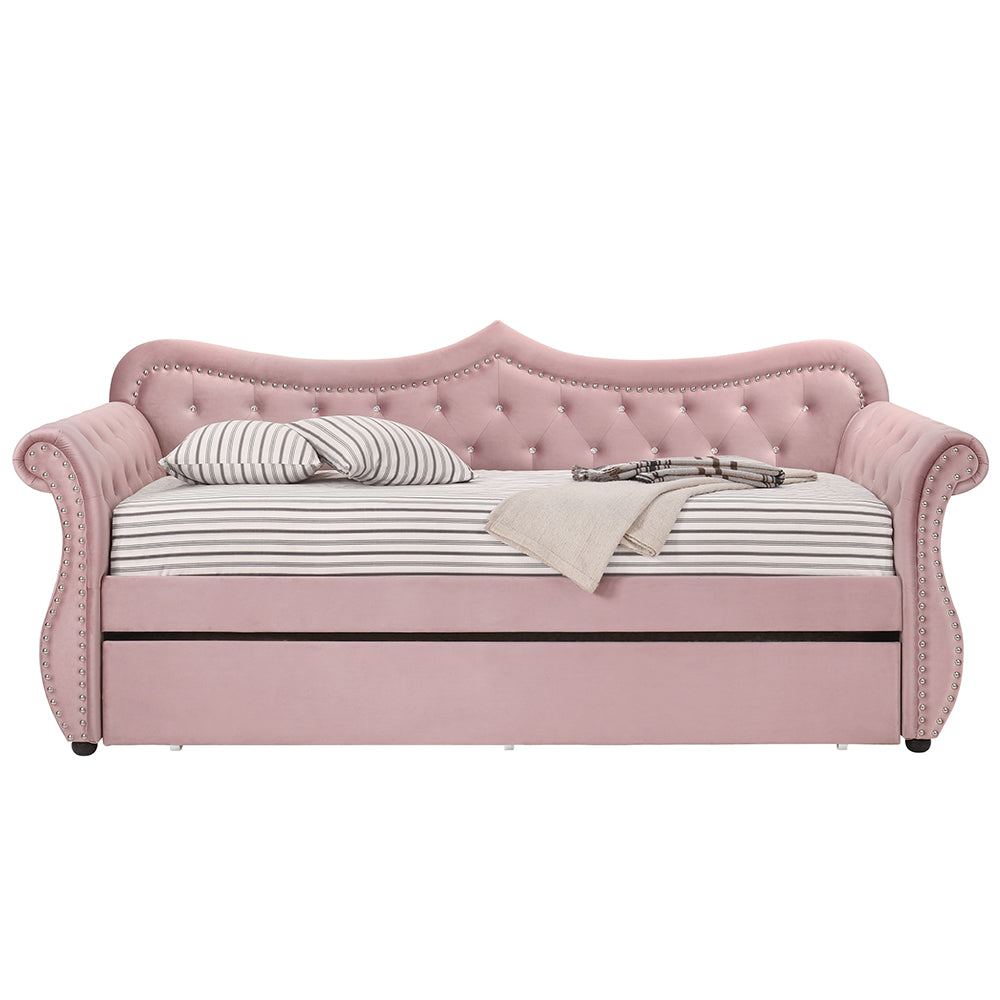 Adkins Pink Velvet Daybed