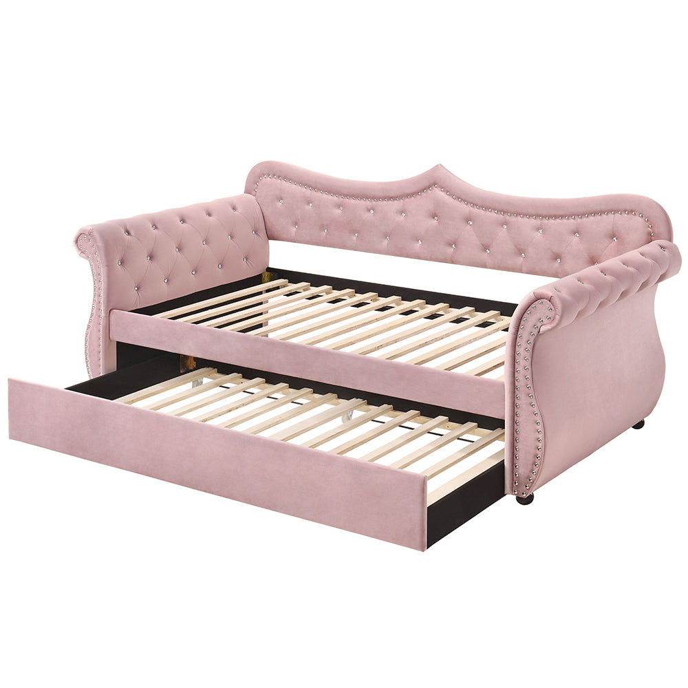 Adkins Pink Velvet Daybed