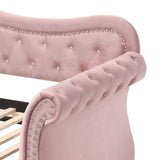 Adkins Pink Velvet Daybed