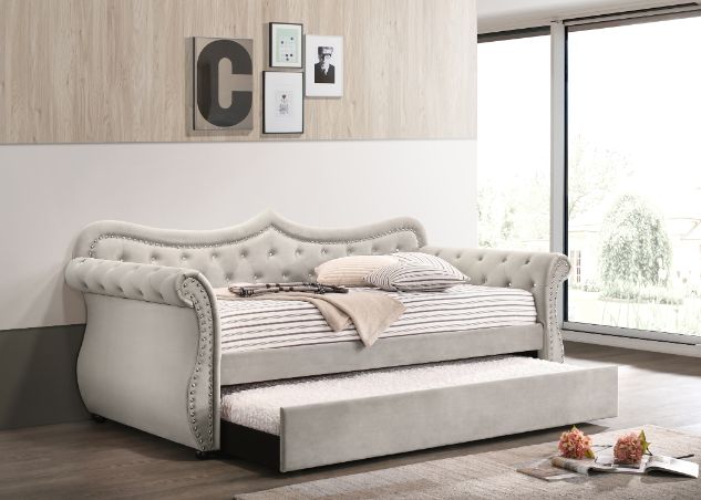 Adkins Beige Velvet Daybed