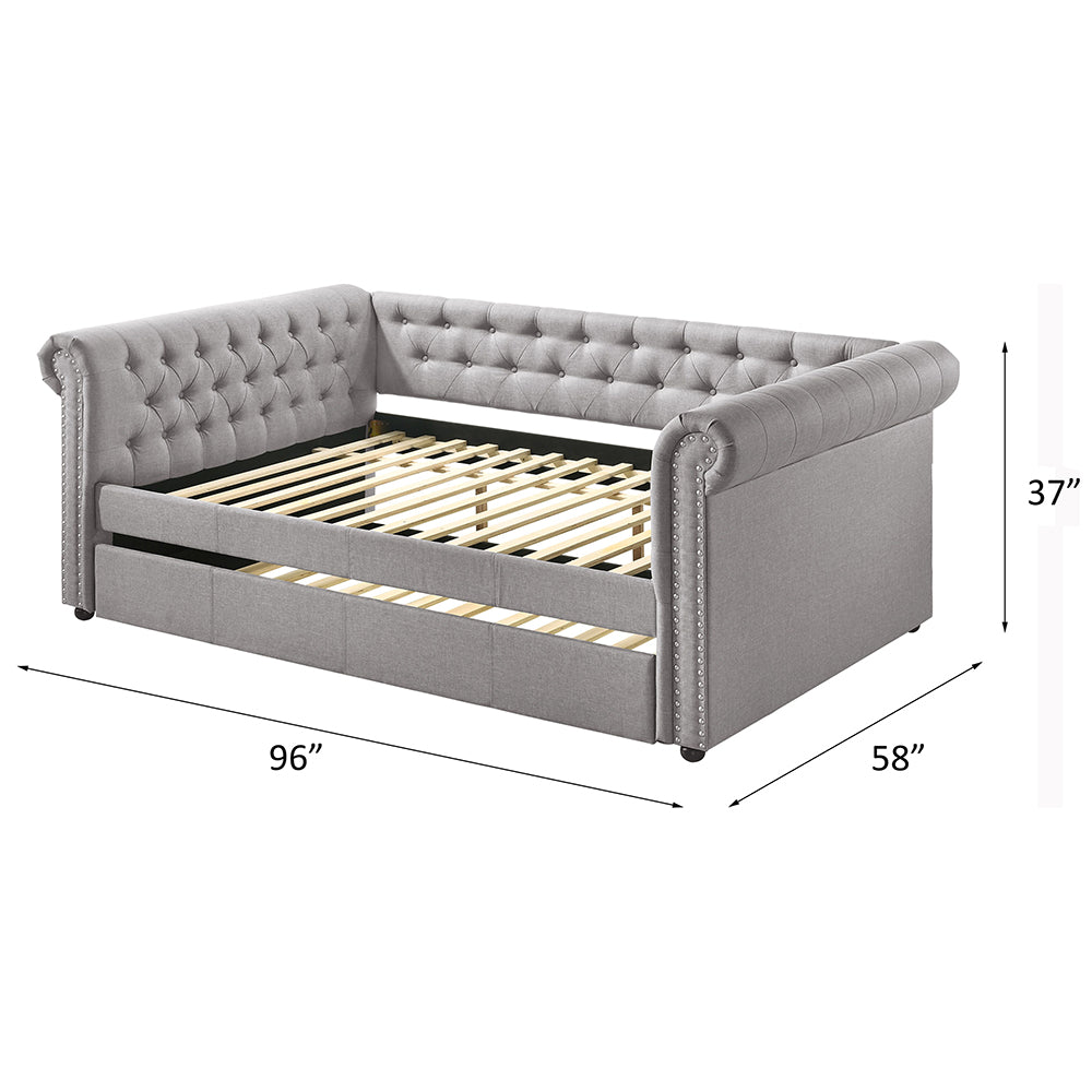 Justice Smoke Gray Fabric Full Bed