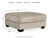 Ardsley Pewter Oversized Ottoman