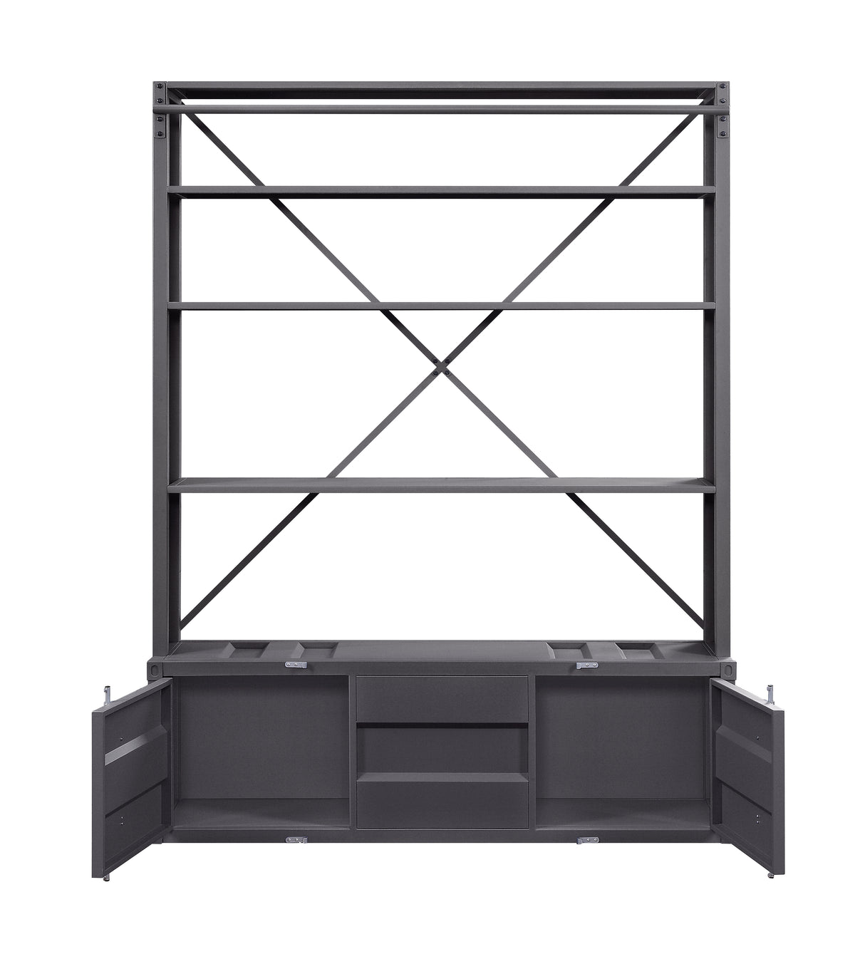 Cargo Gunmetal Finish Bookshelf