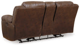 Stoneland Chocolate Power Reclining Loveseat With Console