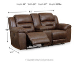 Stoneland Chocolate Power Reclining Loveseat With Console