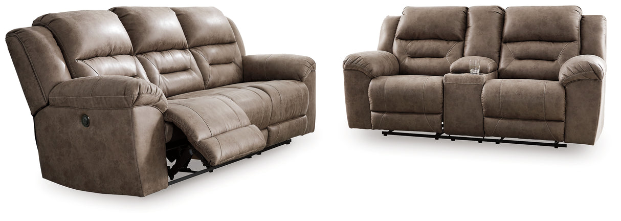 Stoneland Power Reclining Sofa and Loveseat