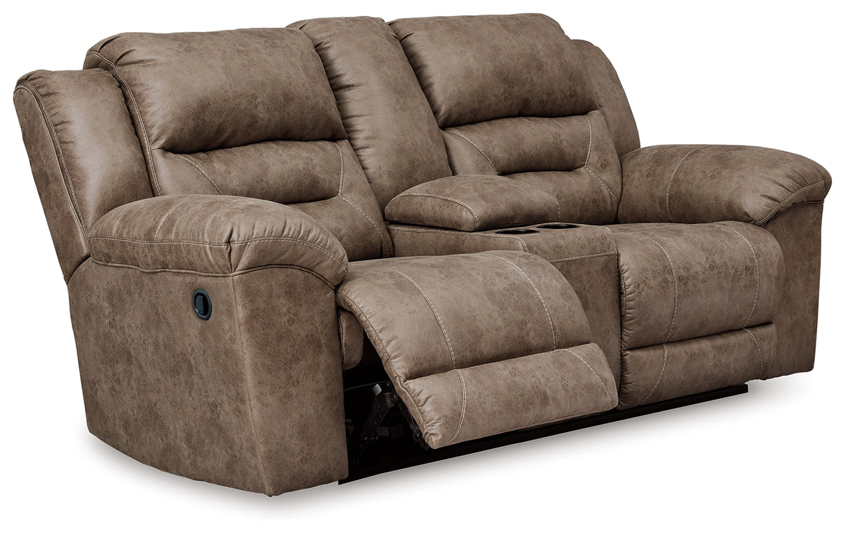 Stoneland Fossil Reclining Loveseat With Console