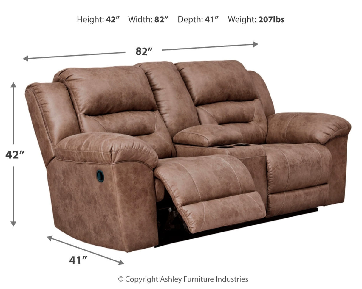 Stoneland Fossil Reclining Loveseat With Console