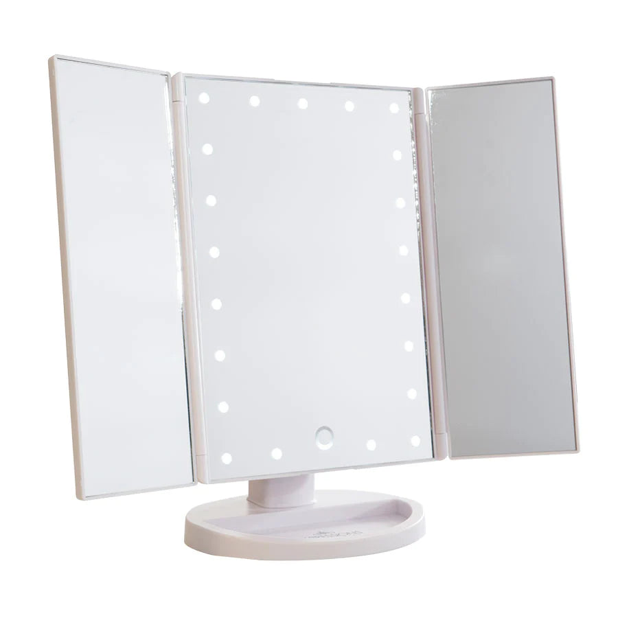 Touch Trifold Dimmable LED Makeup Mirror